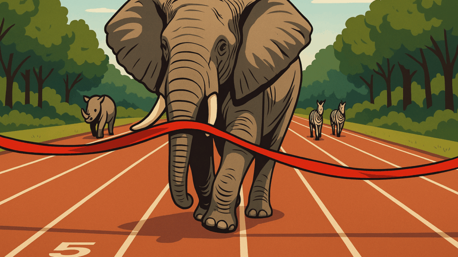 Elephant Race Finish 1st Place